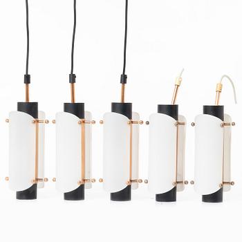 A set of five ceiling lamps, second half of the 20th Century.