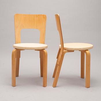 STOLAR, 2 st, modell 66, Alvar Aalto, Artek 1980-tal.