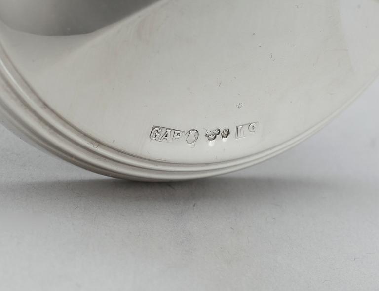 LJUSSTAKAR, ett par, silver, GAB, Stockholm 1961.