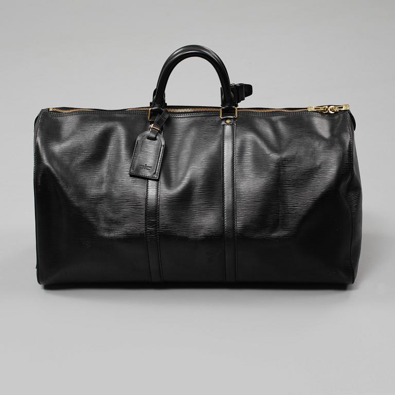 VÄSKA, "Keepall 55 Epi Black", Louis Vuitton,