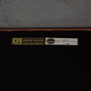Børge Mogensen, a model 210 leather upholstered sofa for Frederica Stolefabrik.