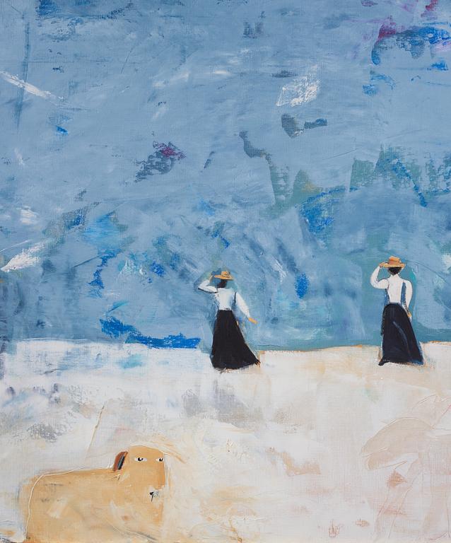 Madeleine Pyk, Women with dog on the beach.