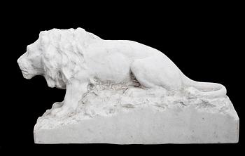SKULPTUR, Lejon, marmor, 1900-tal.