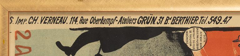 Jules Alexandre Grün, litografisk affisch, Ch. Verneau, Paris, Frankrike, 1905.