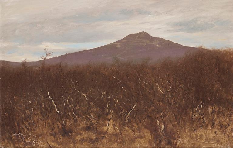 Bruno Liljefors, Autumn landscape with mountains, the Kiruna region.