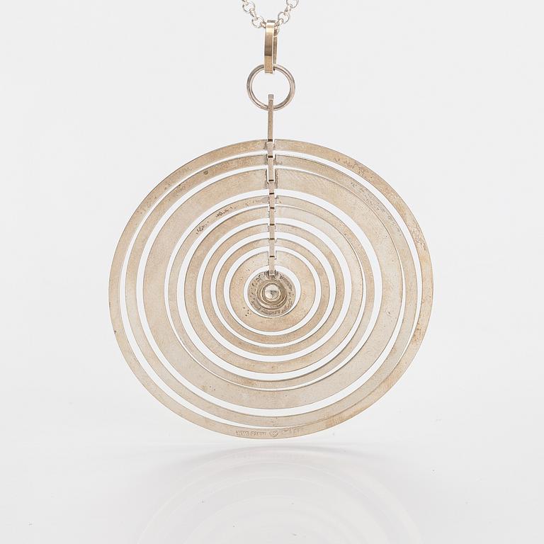 Tapio Wirkkala, "Silver moon", a sterling silver pendant. Westerback, Helsinki 1971.