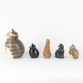 Lisa Larson, a set of five stoneware figurines, K-Studion and Gustavsberg.