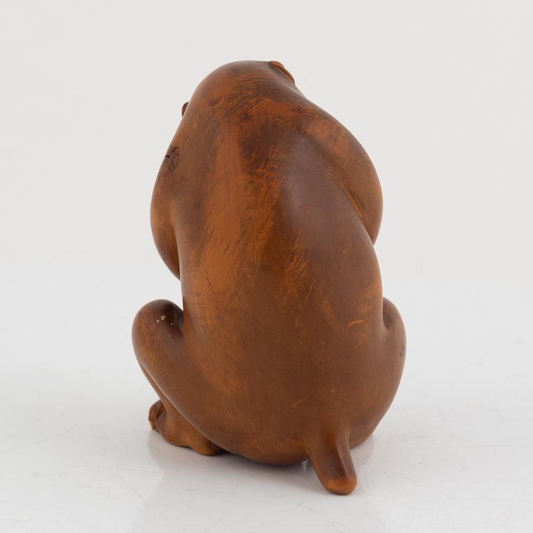 A Japanese boxwood okimono, Japan, Meiji (1868-1912).