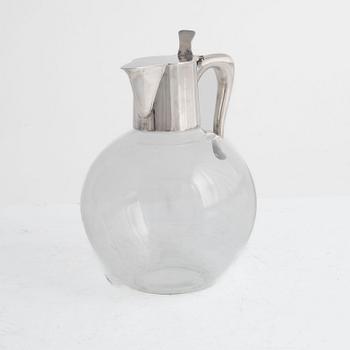 A Michelsen, wine decanter, silver and glass, Copenhagen circa 1960.