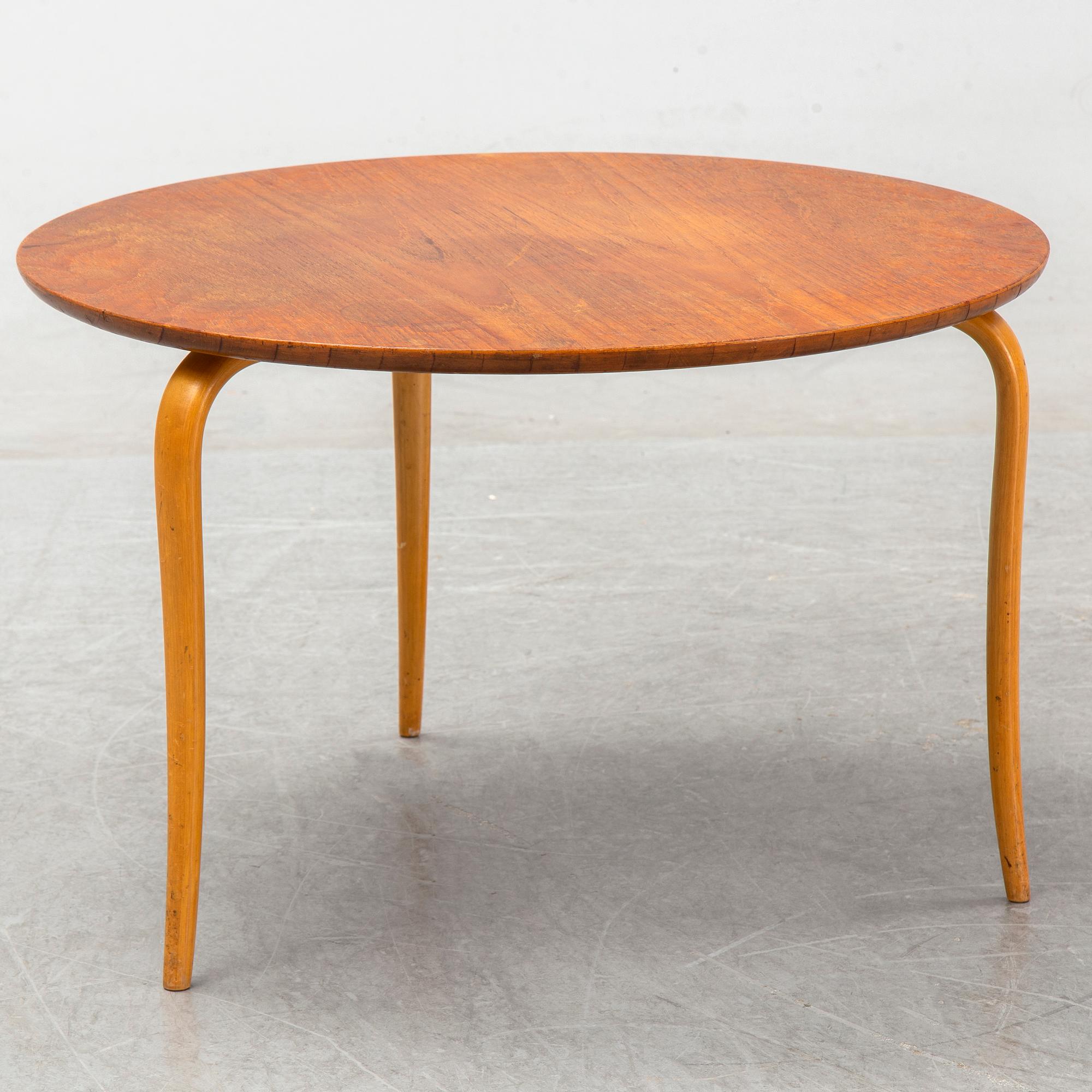 Bruno Mathsson, an 'Annika' teak and birch coffee table, Firma Karl Mathsson, Värnamo.