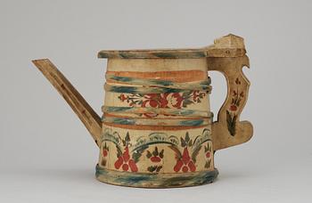 293. A Swedish wooden tankard, 19th century.