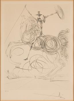 SALVADOR DALÍ, etching, signed in pencil and numbered 75/125.