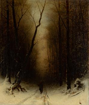 Wilhelm von Gegerfelt, Twilight Landscape with Wandering Figure.