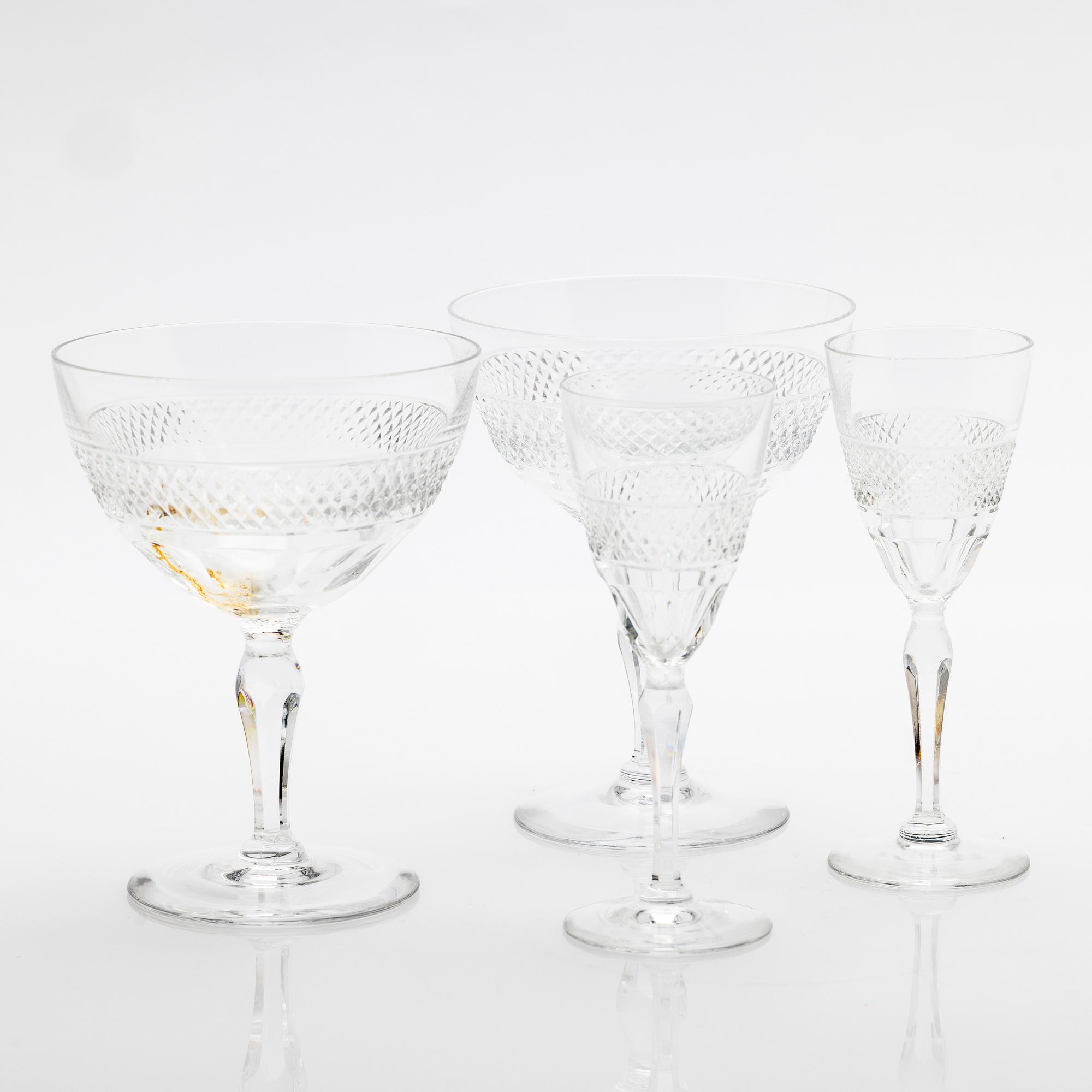 Edward Hald, Glass service, 68 pieces, “Rio”, Orrefors.