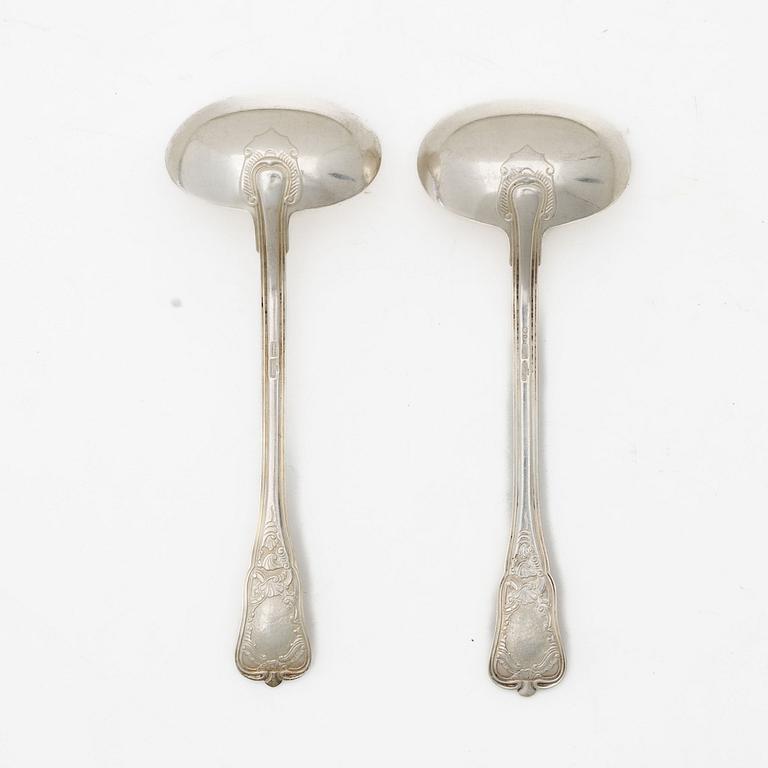 Ole Hagen, sauce ladles, a pair, sterling silver, "Rosenborg", A Michelsen, Copenhagen circa 1960.