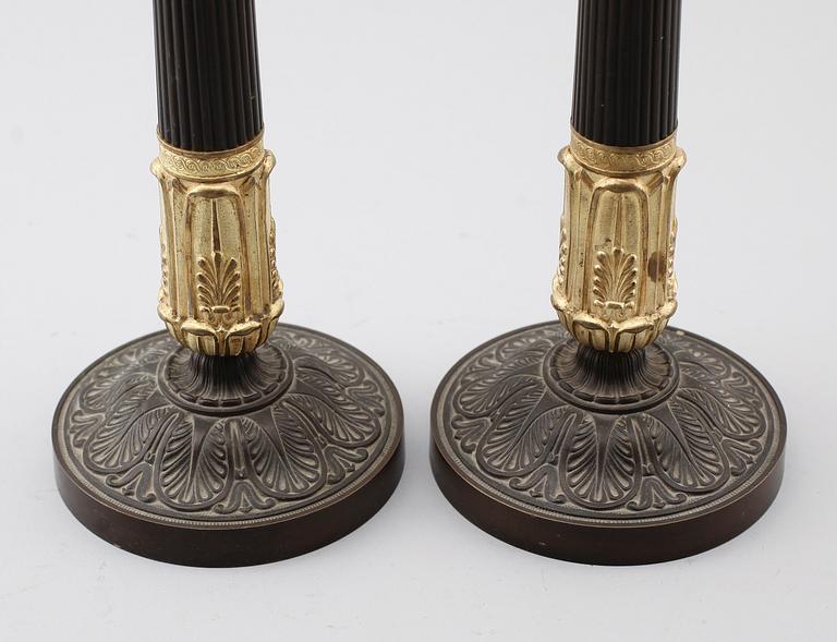 LJUSSTAKAR, 1 par, brons, 1800-talets andra hälft.