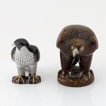 Lisa Larson, two stoneware firgurines, Gustavsberg for WWF.