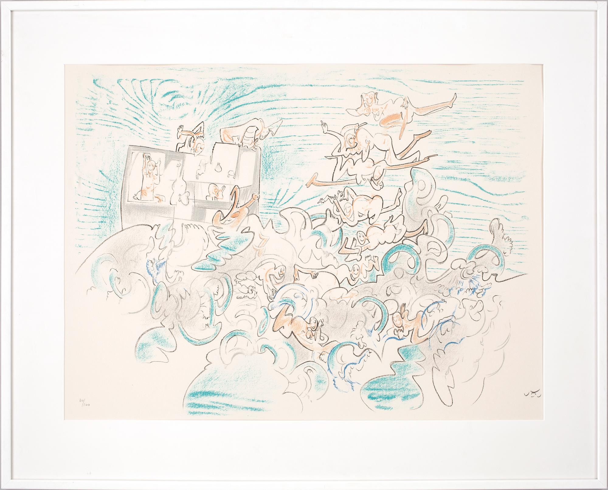 ROBERTO MATTA, färglitografi, 30/100, sign.