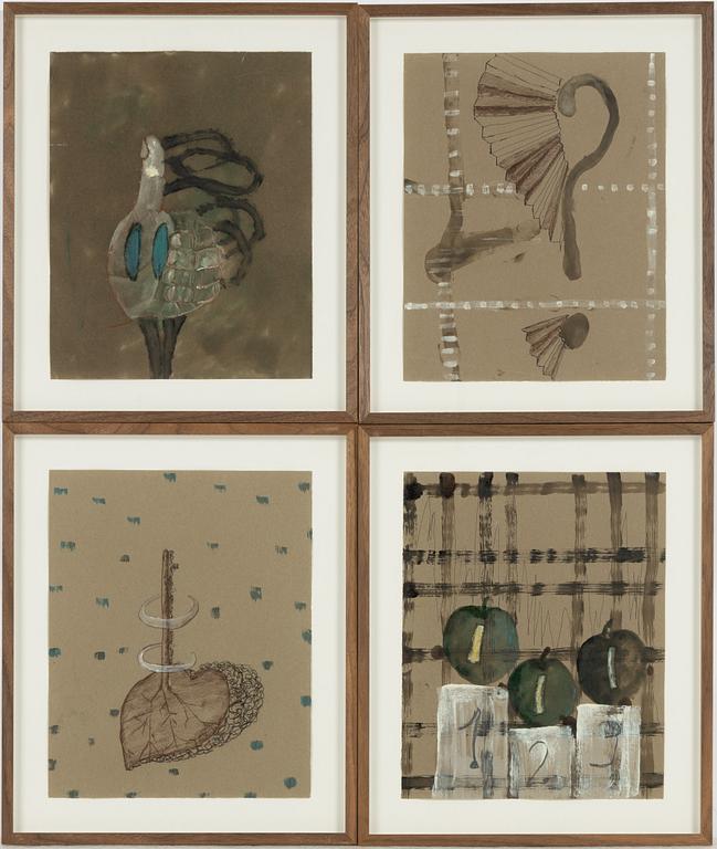 Guillermo Paneque, ”Mini Museum Lund”, four drawings.