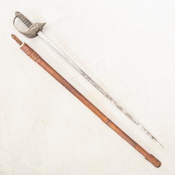 A British sabre 1897 pattern, with scabbard.