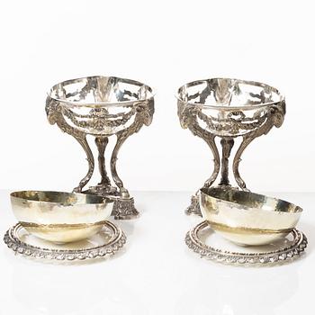 A pair of decorative silver bowls, Empire style, 20th Century.