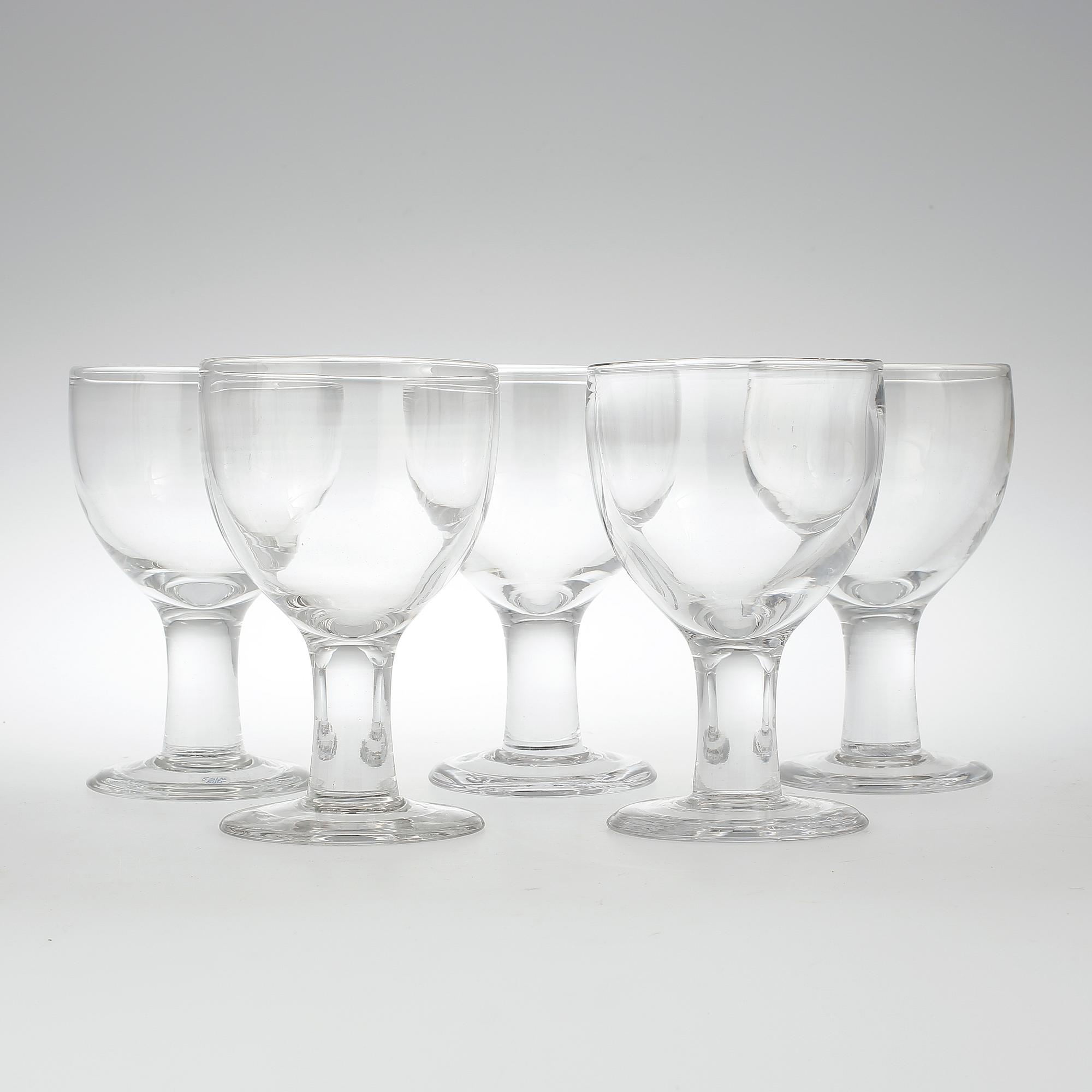 GLAS, 5 st, "Ruben", Signe Persson Melin, Boda glasbruk, formgivna 1967.