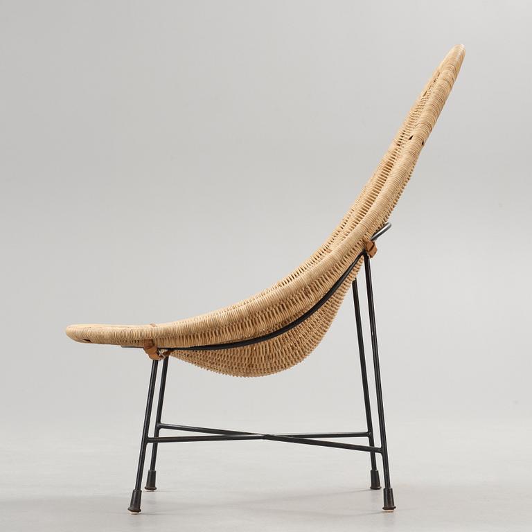 A Kerstin Hörlin-Holmquist rattan easy chair 'Stora Kraal', Nordiska Kompaniet, Sweden 1950's.