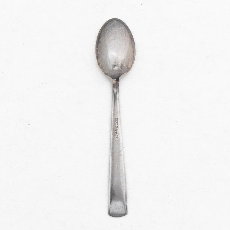 Jacob Ängman, 13 silver coffee spoons, 'Rosenholm', GAB, Stockholm, 1951-61.