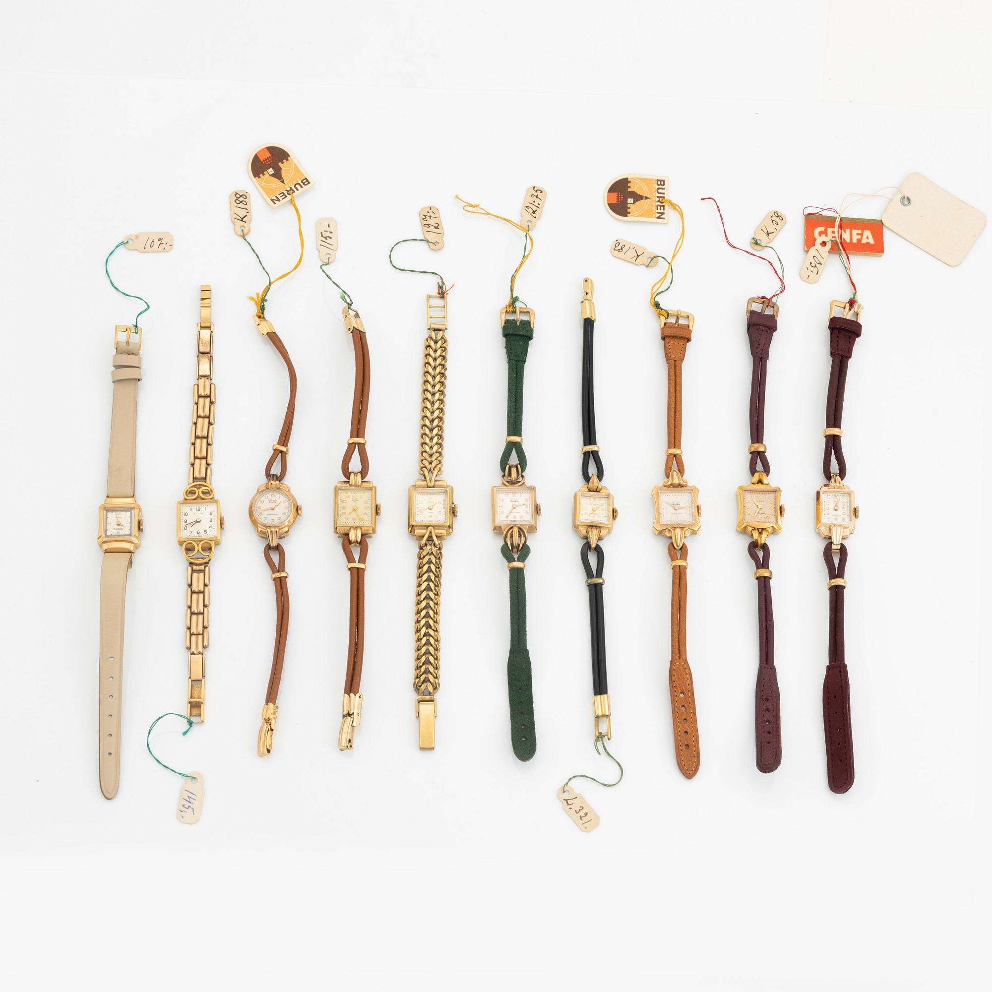 Collection of wristwatches, 37 pcs, ca 1950.