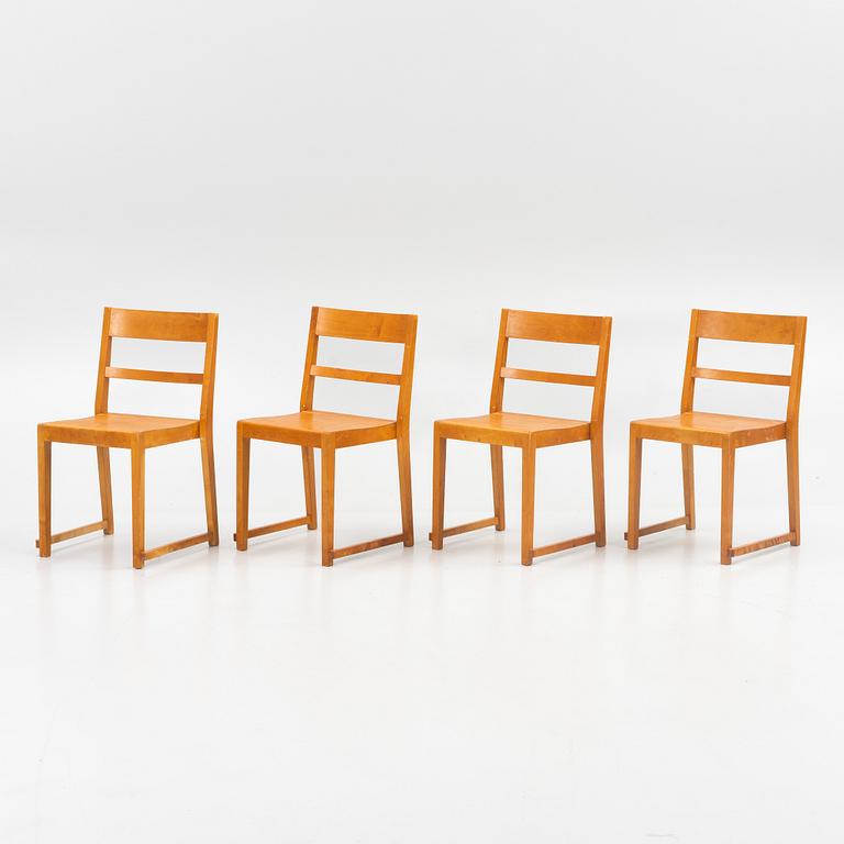 Four "Orkesterstolen" chairs, mid 20th century.