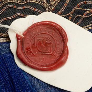 A chinese emboidered silk robe, early 20th Century.