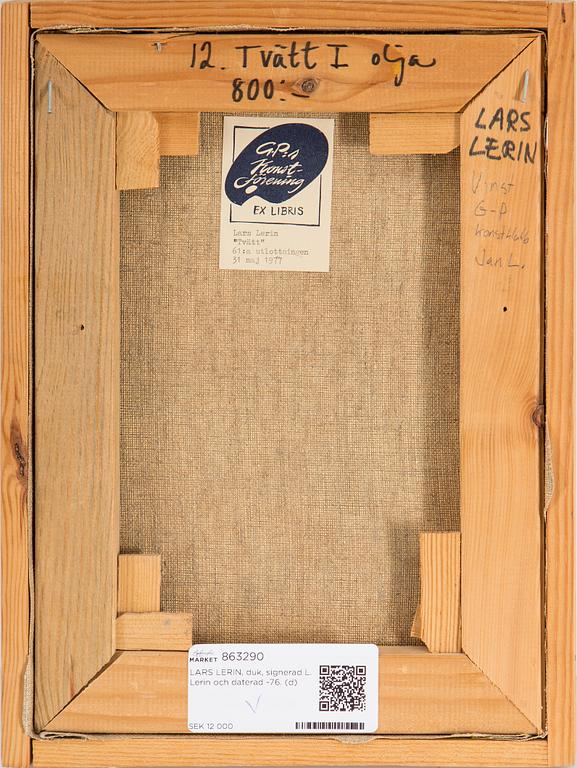 LARS LERIN, duk, signerad L. Lerin och daterad -76.