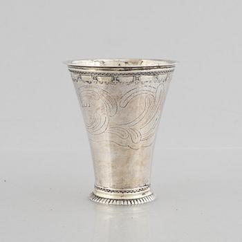 Bengt Collin, bägare, silver, Uppsala, 1736. Rokoko.