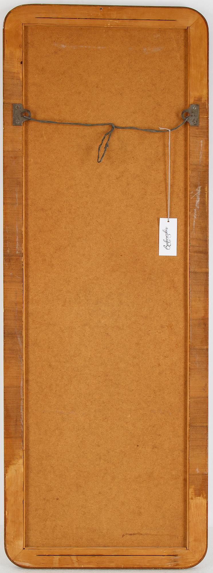 A teak mirror, mid 20th century.