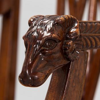 A pair of mahogany armchairs, England, second half of the 19th century.