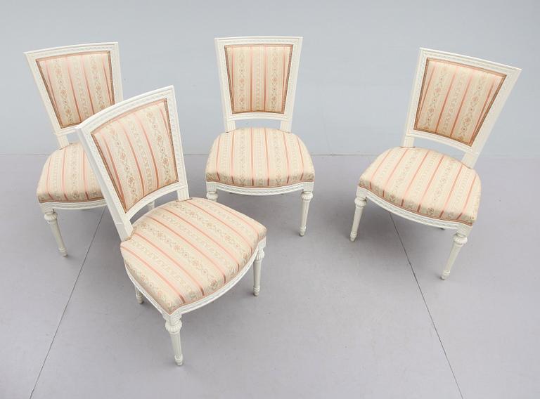 STOLAR, 4 st, gustaviansk stil, 1900-talets mitt.