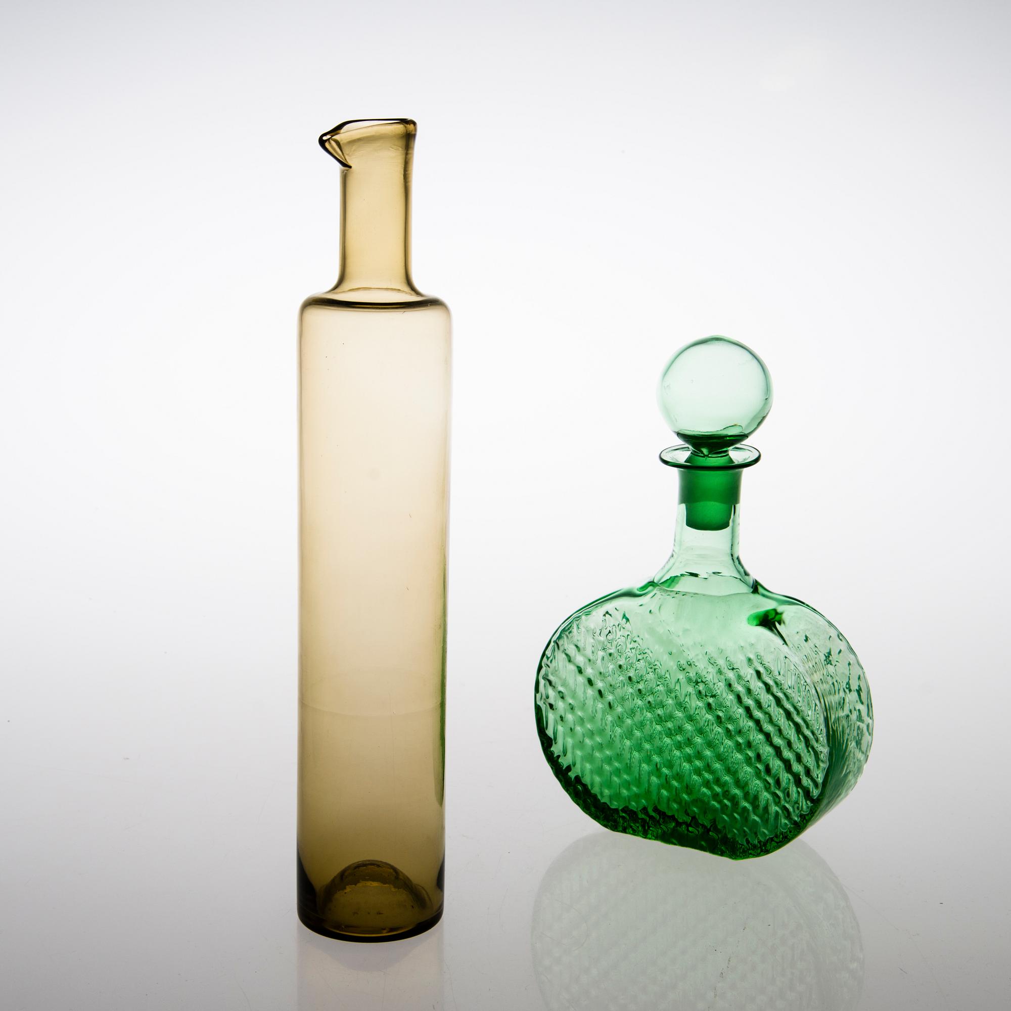 NANNY STILL, FLASKA OCH KARAFF, glas, Riihimäen Lasi, 1900-talets senare del.