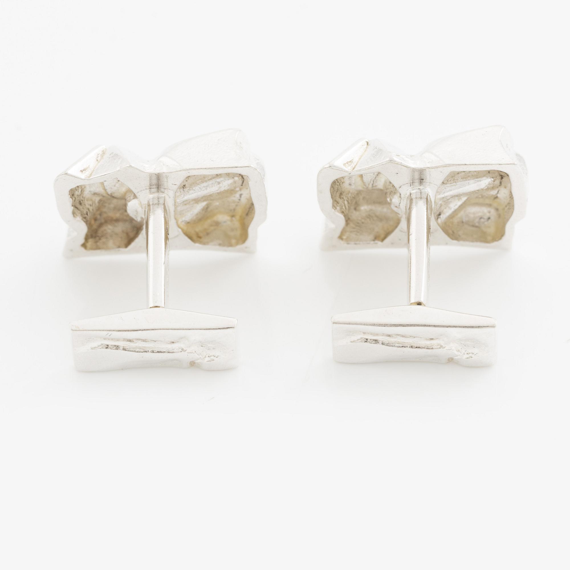 Björn Weckström, Cufflinks, a pair, silver. Lapponia 1972.