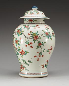 An enameled jar with cover, late Qing dynasty.