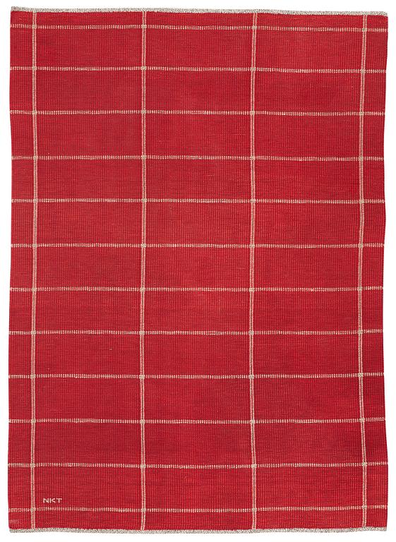A CARPET, flat weave, ca 234,5 x 170,5 cm, signed NKT (Nordiska Kompaniets Textilkammare).