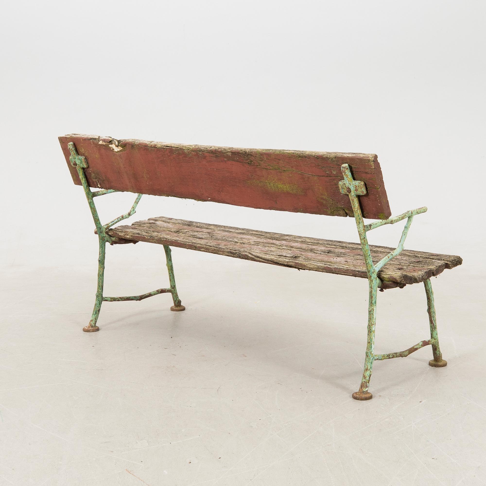 Garden sofa circa 1900, wrought iron/cast iron.