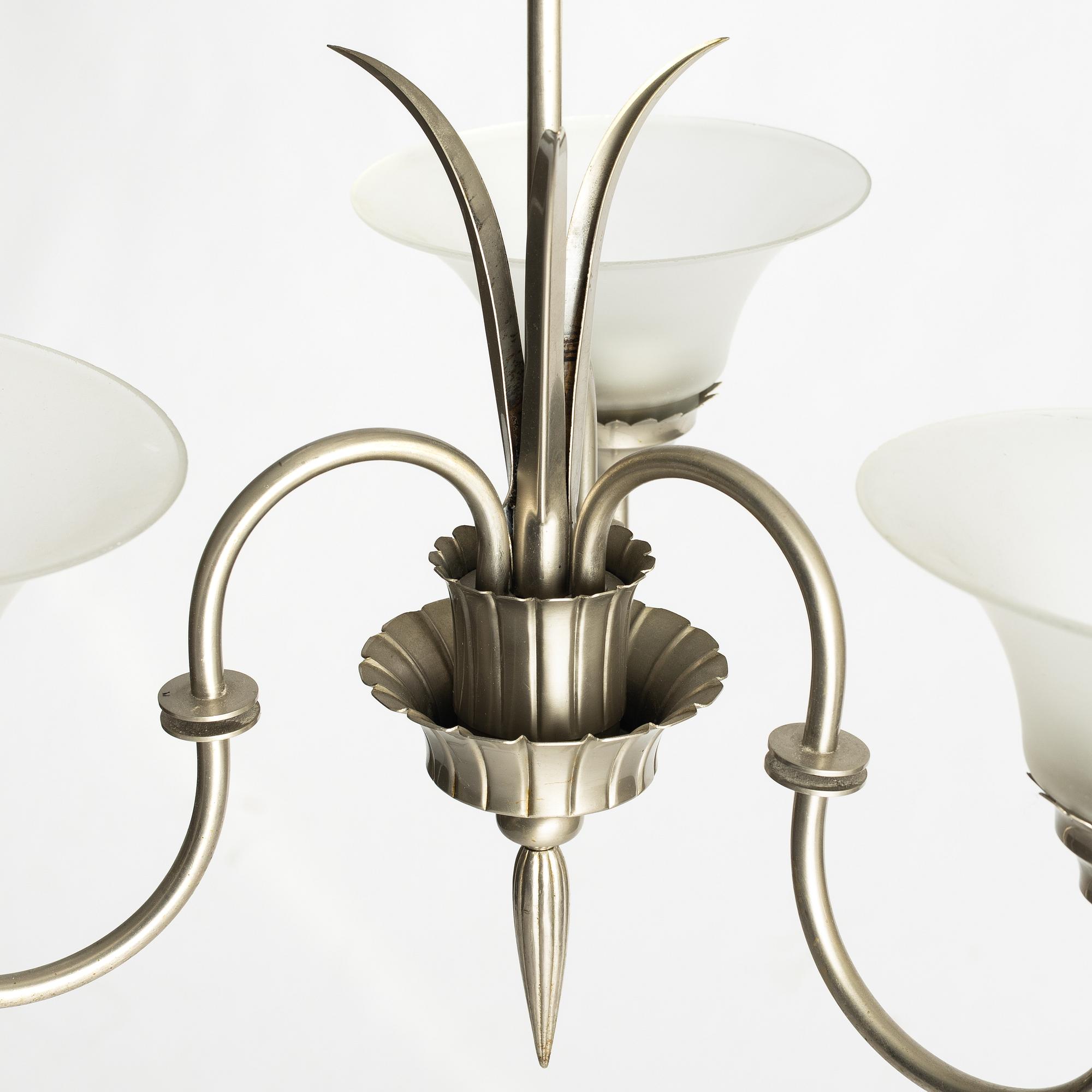 Harald Notini, Ceiling lamp, model "6317", Swedish Grace, Arvid Böhlmarks Lamp Factory, Stockholm, 1920s.