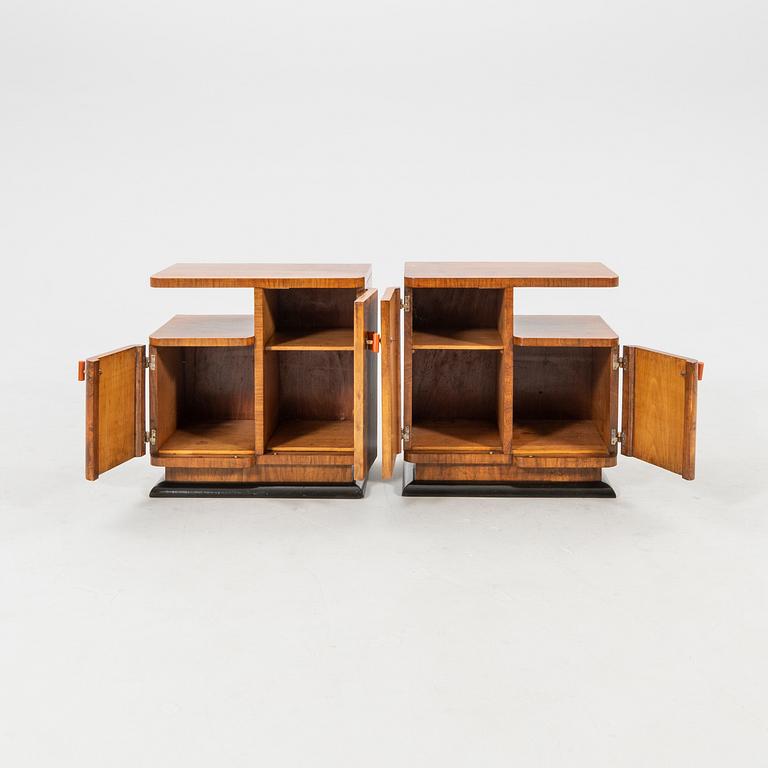Bedside tables, a pair from the first half of the 20th century.