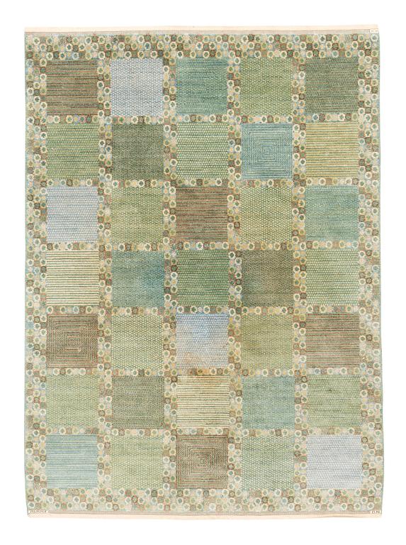 Barbro Nilsson, a carpet, "Gröningen ljus", knotted pile, ca 244,5 x 173-174,5 cm, signed AB MMF BN.