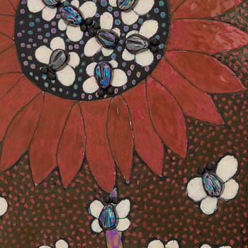 Birger Kaipiainen, dekorationsfat, stengods, signerat Kaipiainen Arabia Finland.