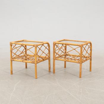Bedside tables, a pair, mid/second half of the 20th century.