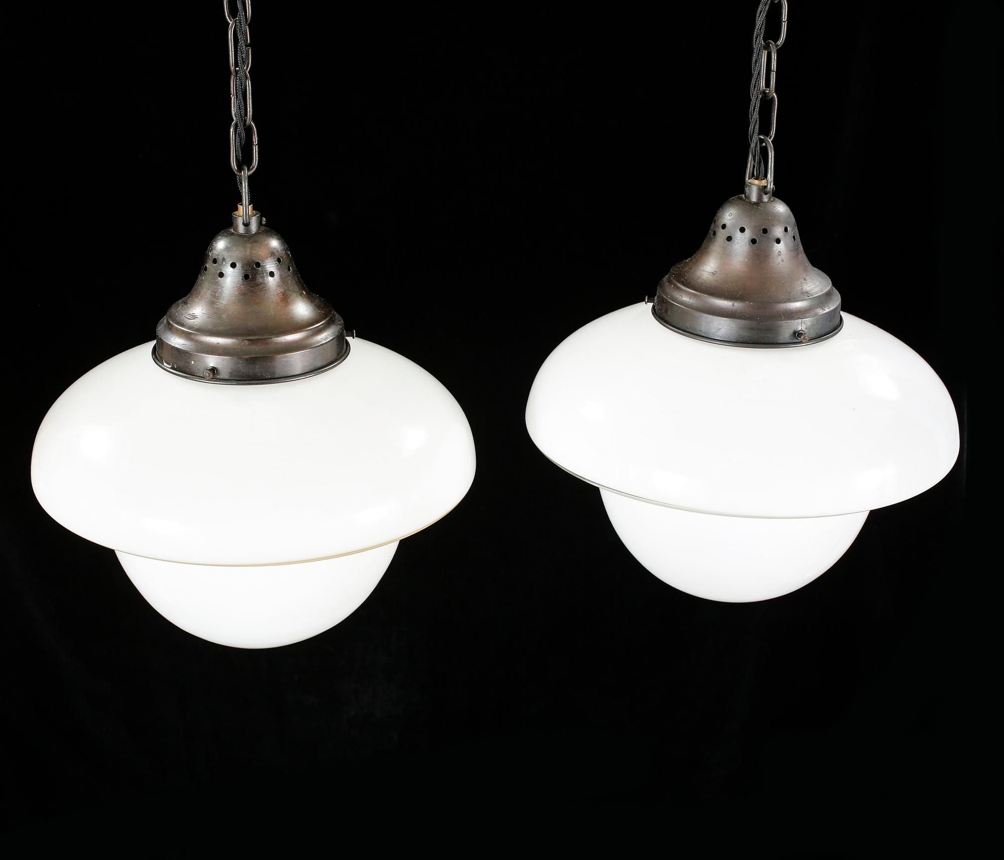 A pair of ceiling lamps from ASEA, model "Viktoria", first half of the 20th century, hight ca 30 cm.