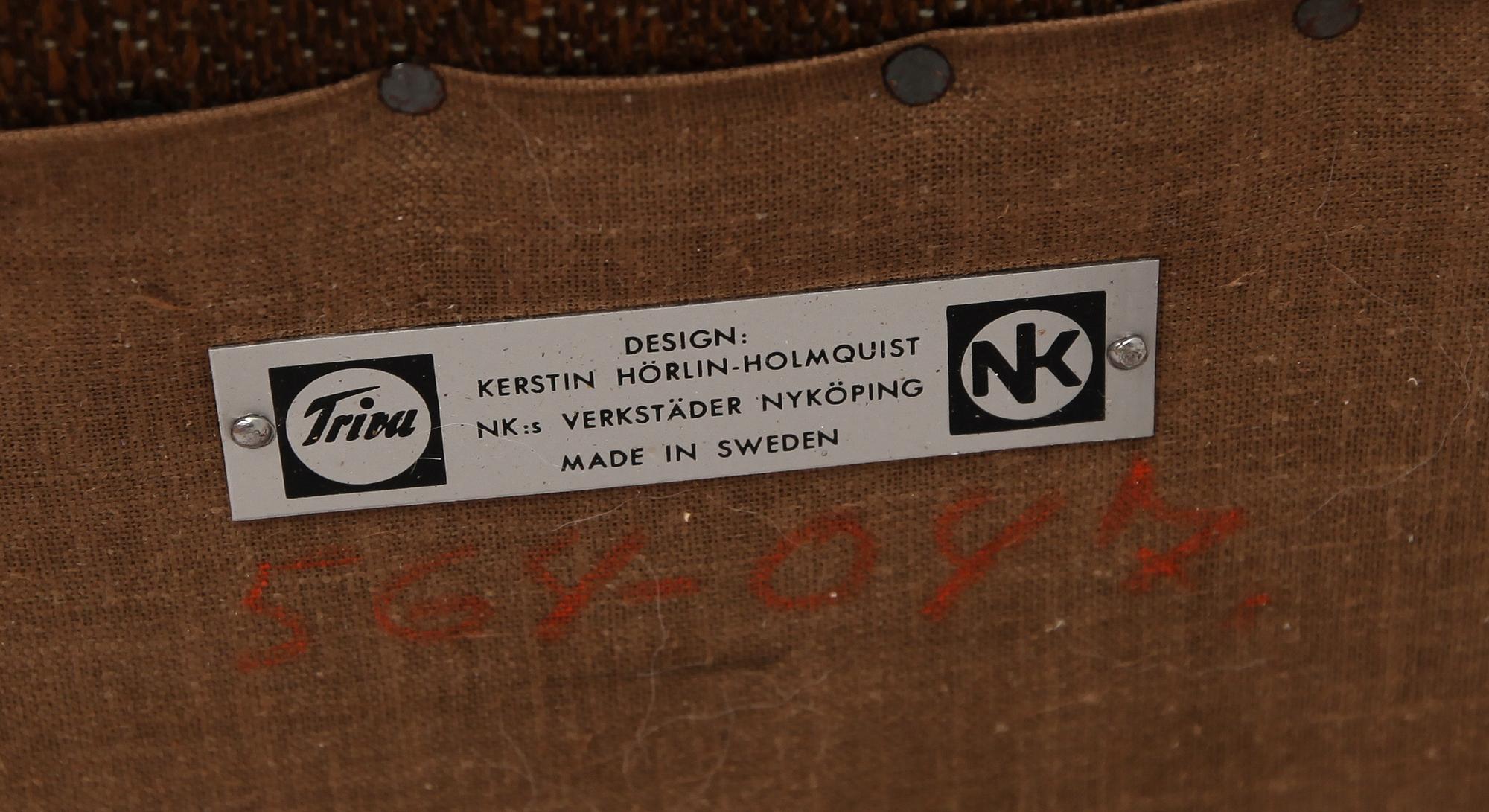 FÅTÖLJ, "Stora Adam" ur Paradiset, Kerstin Hörlin-Holmquist, NKs Triva-serie.