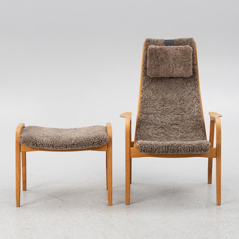 Yngve Ekström, fåtölj med fotpall, "Lamino", Swedese.