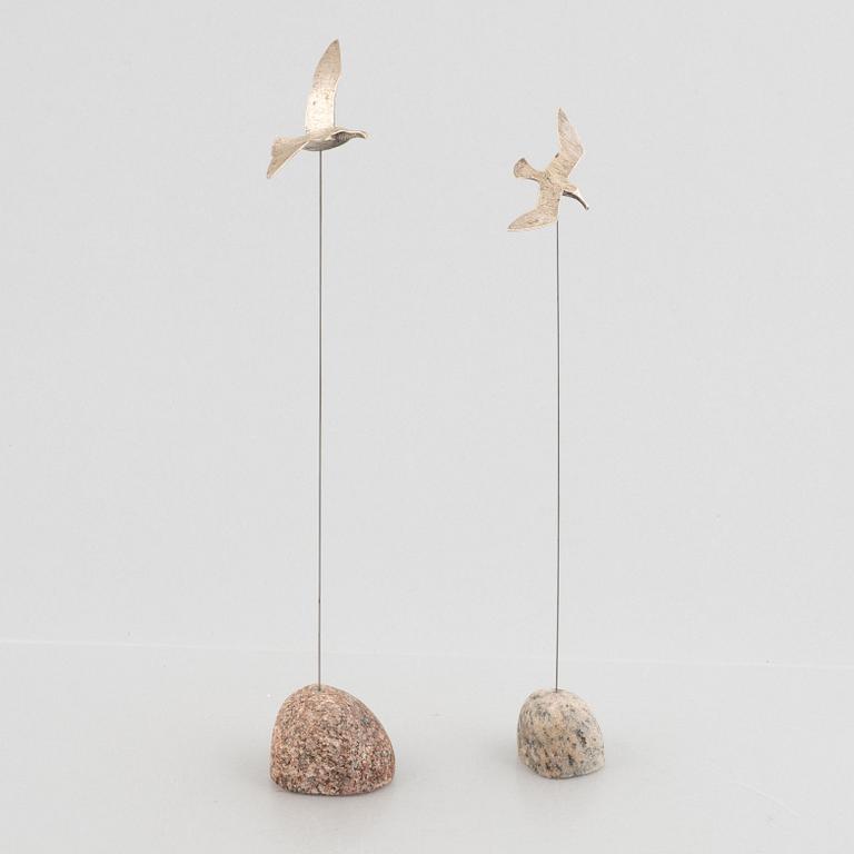 Rey Urban, two sterling silver birds, Stockholm 1995-2007.